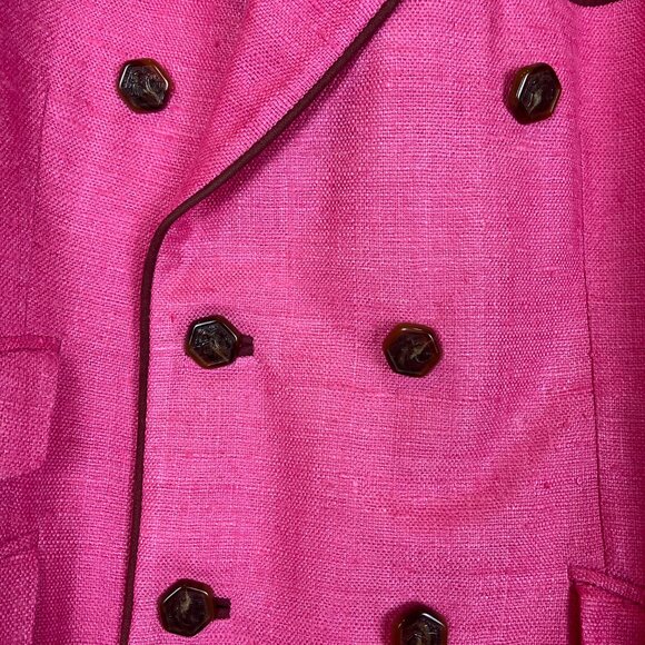 Ritzy Angelo Galasso Couture Italy Silk  XL Pink Jacket - Picture 4 of 10
